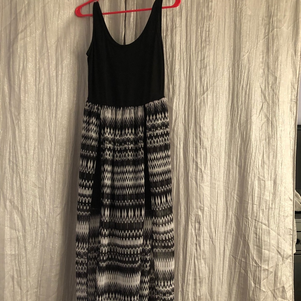 Black tribal maxi dress